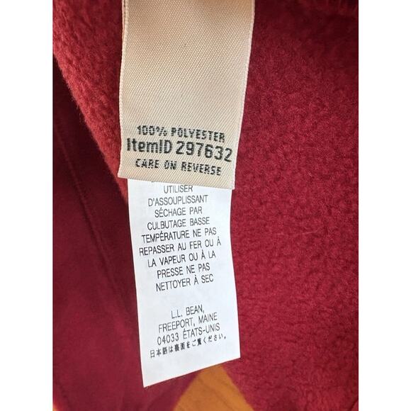 LL.Bean Winter Fleece Belted Robe - Medium - Red Plush Cozy Cabincore Loungewear - Picture 5 of 6